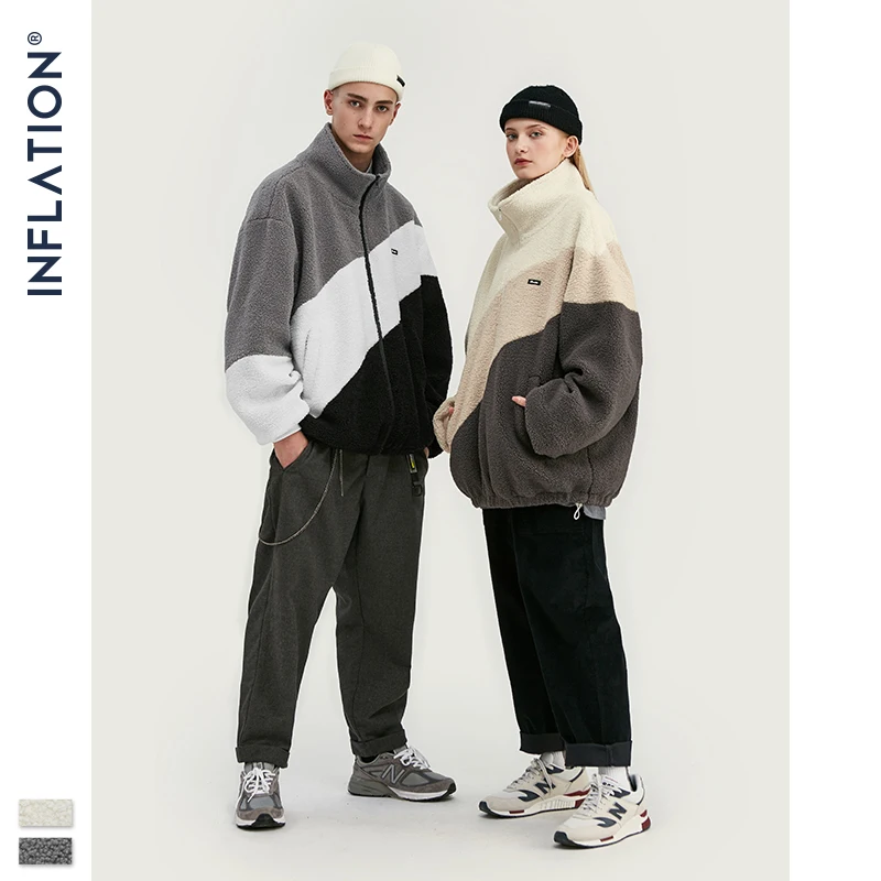  INFLATION Vintage Polar Fleece Men Jacket 2019 Oversize Polar Fleece Men Jacket Winter Warm Coat Po