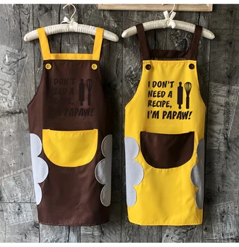 

New apron kitchen text pattern creative waterproof oil-proof men and women overalls chef apron