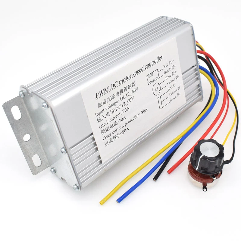 High Power 4000W DC10-60V 70A PWM DC Motor Speed Controller 12V 24V 36V 48V Brush Motor Regulator with Over Current Protection