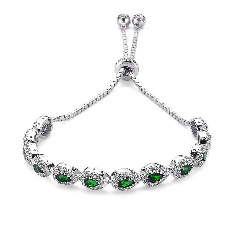 

Silver 925 Sterling Drop Zircon Stone Lift Bracelet