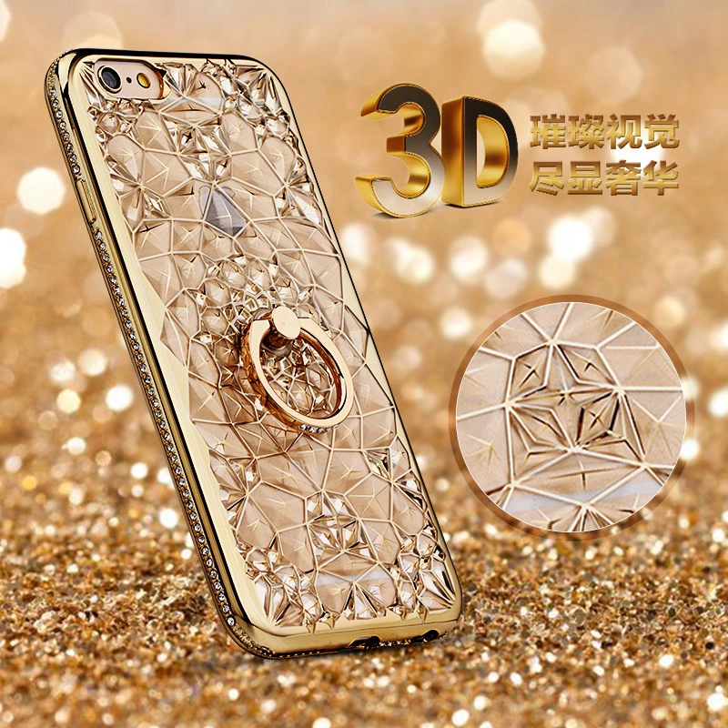 iphone 13 pro max cover Rhinestone Cover For iPhone 12 13 Pro Max 11 Pro SE 2020 X Xs Max XR 6 7 8 Plus Case Luxury 3D Soft Silicon Ring Stand Capa case iphone 13 pro max