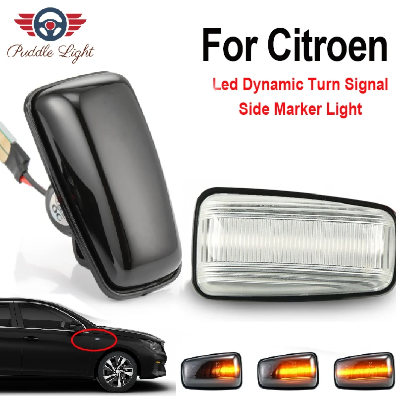 

2Pcs Led Dynamic Side Marker Turn Signal Light For for Citroen Berlingo Jumpy Saxo Xantia Xm Xsara ZX Break Estate