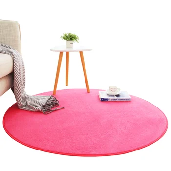 

Bathroom Carpet Large Size Round Solid Coral Fleece Bath Mat Rug 1pcs Anti-slip Toilet Mat Soft Bedroom Carpet Tappeto Bagno Q