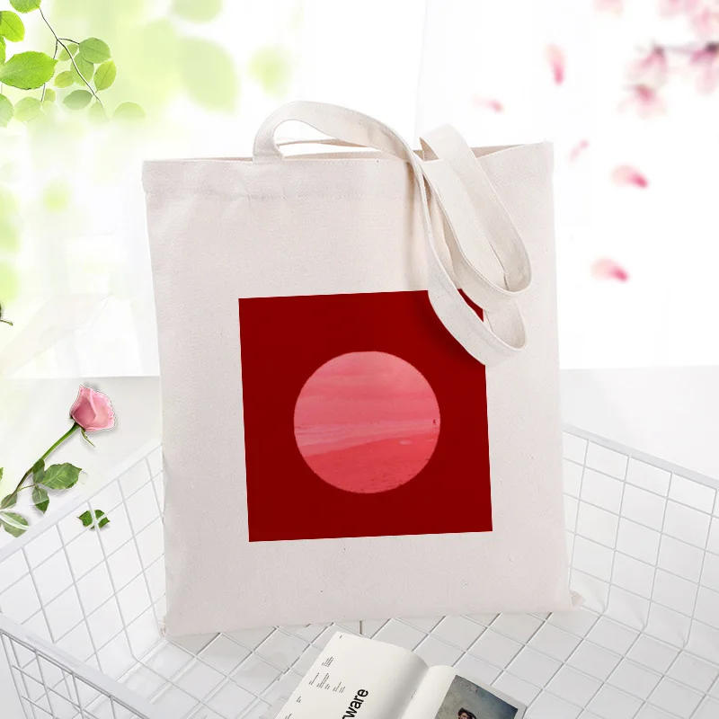 Красная серия холщовая вместительная сумка для покупок сумка с пользовательским принтом текстовый логотип DIY Сумочка ежедневное использование эко экологическая многоразовая утилизация