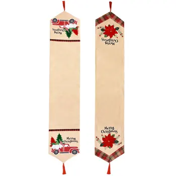 

Ornaments Vintage Dining Room Table Runner With Tassel Gifts Holiday Classic Banquet Home Party Linen Christmas Decoration Cover