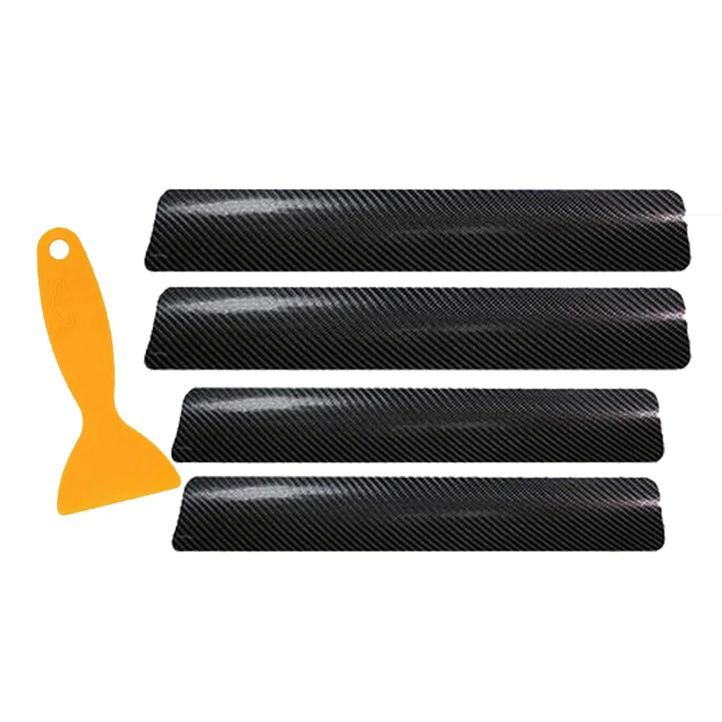 Car Door Sill Sticker Cover Plate Scuff Plate Cover Black Vehicle RV Parts