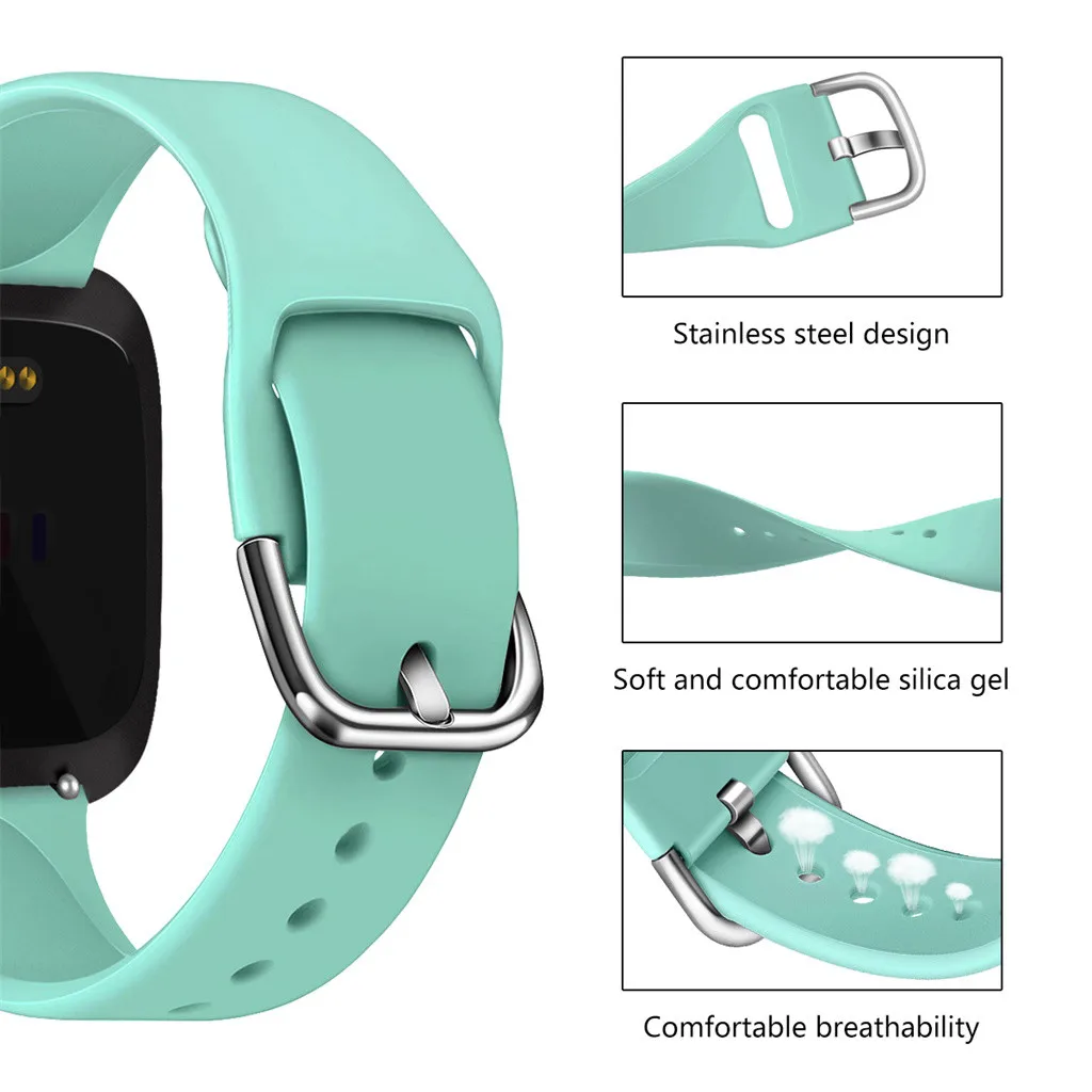 Силиконовый ремешок на запястье для Fitbit Versa 2, ремешок для смарт-часов, сменный ремешок для мужчин и женщин, браслет для мужчин, спортивный ремешок для часов, 19Oct