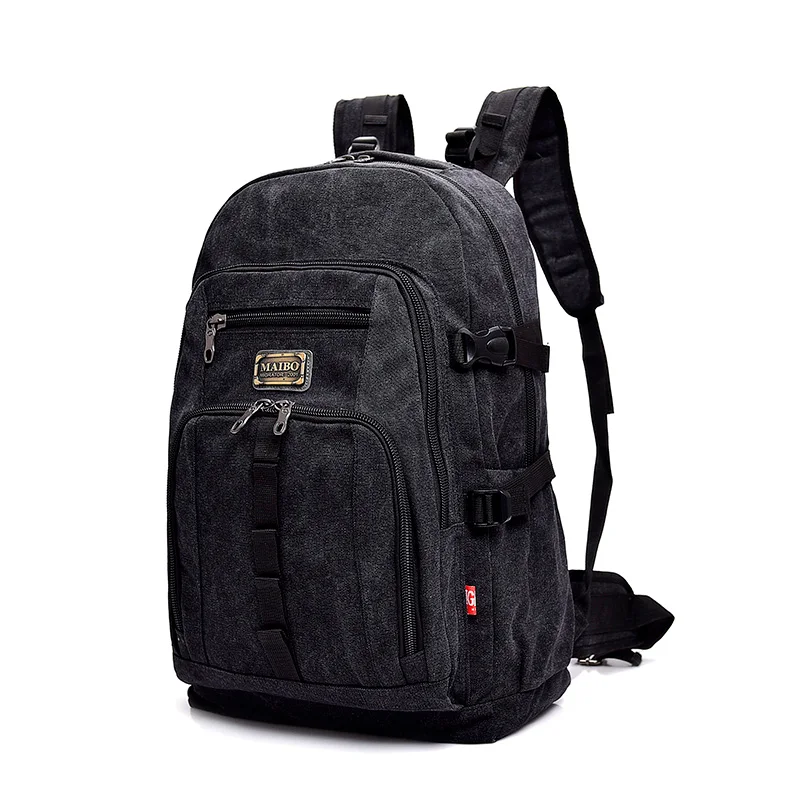 Холщовый Рюкзак для отдыха и путешествий, высокое качество, большая вместительность, Мужская Уличная сумка для альпинизма, мужской рюкзак для багажа, школьная сумка - Цвет: Черный
