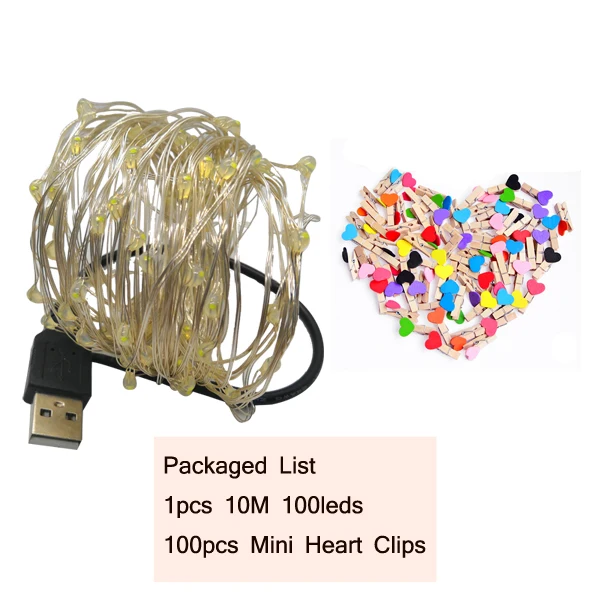 10M 100LEDS Гирлянда светодиодный 2 м 5 м 10 м USB светодиодные световые струны рождественские китайские фонарики для фото фонарики гирлянда на батарейках наружная свадьба - Испускаемый цвет: 10M 100LEDS