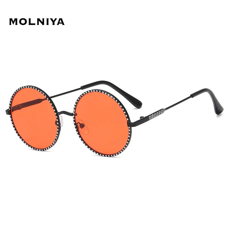 Винтажные круглые солнцезащитные очки Детские Модные металлические оправа с