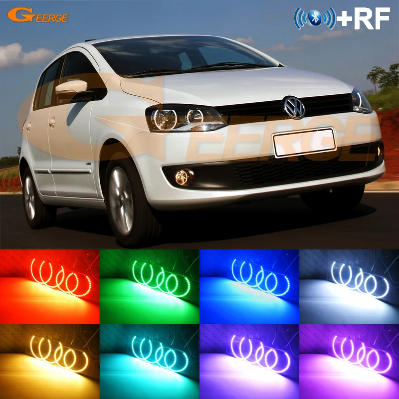 

For Volkswagen VW Fox CrossFox 2010 2011 2012 2013 2014 RF remote Bluetooth APP Multi-Color Ultra bright RGB LED Angel Eyes
