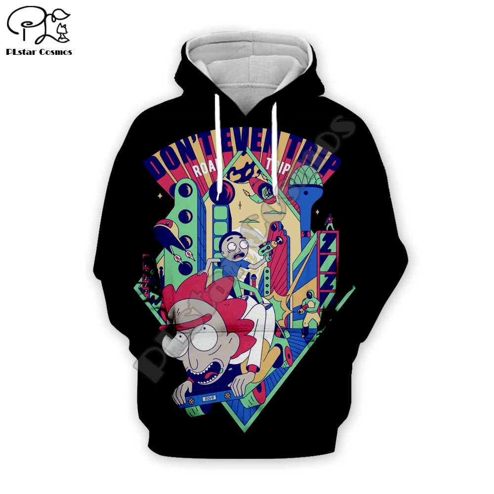 

New anime Funny Rick and Morty 4 3D print Men Hoodie women autumn Sweatshirt unisex black zipper coat jacket pullover tshirt