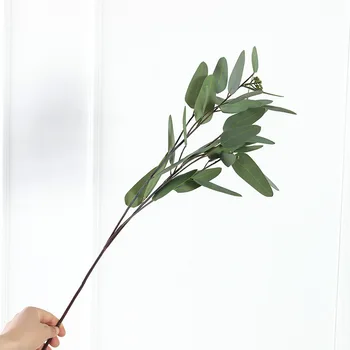 

Eucalyptus Leaves Model with Fruit Handfeel Northern European-Style Eucalyptus Leaves Imitation Flowers Plant Decoration Single