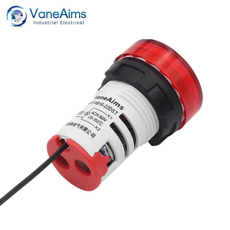 Thermometer VaneAims 22mm opening hole AC power supply Temperature measuring instrument Digital display LED thermometer-25~150℃ digital thermometer