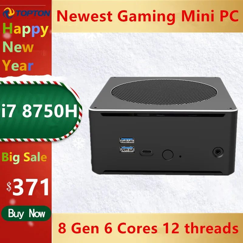 Topton Monster Mini PC i7 8750H 6 ядер 12 ниток DDR4 2666 МГц Nuc Windows 10 Pro Linux маленький компьютер AC Wifi DP