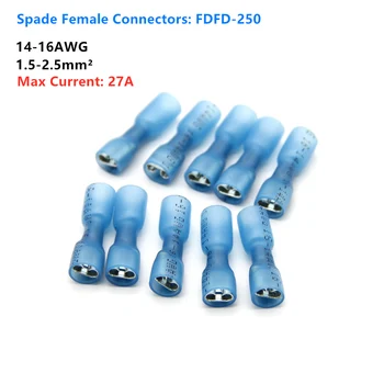 

60PCS 16-14AWG Seal Heat Shrink Insulated Electrical Cable Splice Wire Connectors Bullet Female Crimp Butt Terminals Kit