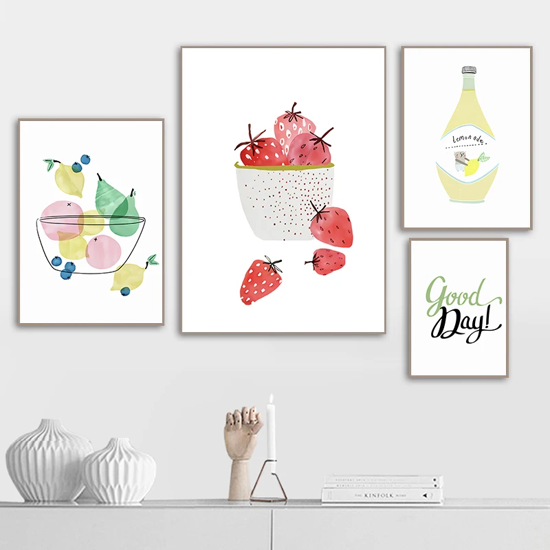 Funny-Fruit-Kitchen-Wall-Art-Poster-Nordic-Cartoon-Lemon-Strawberry-Kitchen-Canvas-Painting-Bathroom-Bedroom-Home (2)