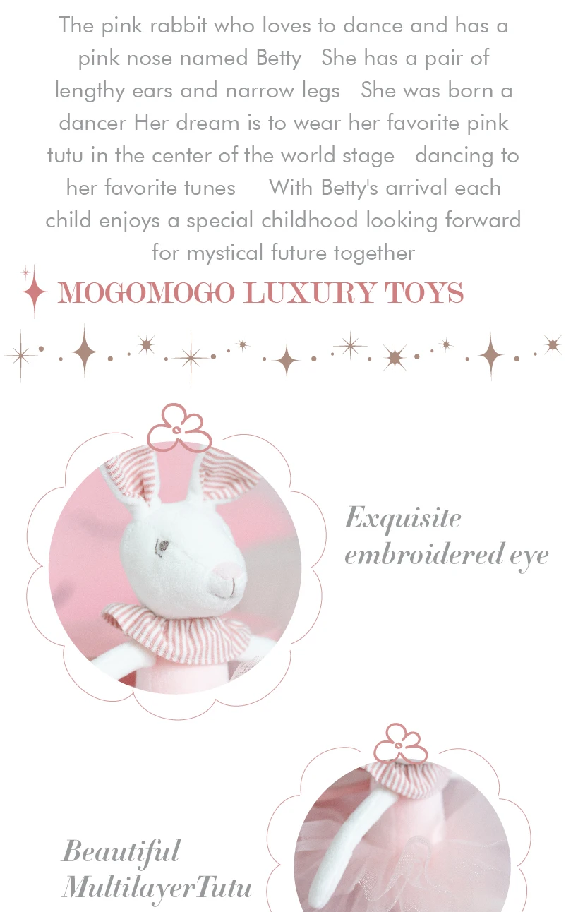 Plush Toys Ballerina Bunny Toy For Girl Bunny Doll Rabbit Toy for baby Soft Toys Princess MOGO Luxury Handmade With Nice TUTU