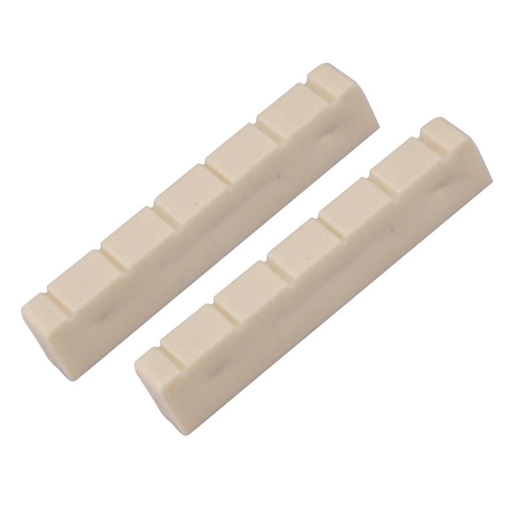 2Pcs 48mm Plastic 6 String Slotted Classical Guitar Neck Nut Guitar Parts