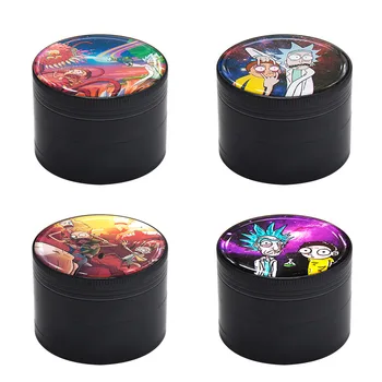 

Domed Sticker Rick and Morty Smoking Grinder Zinc Alloy Metal Herb Grinder 50MM 4 Layers Tobacco Grinder Herb Crusher