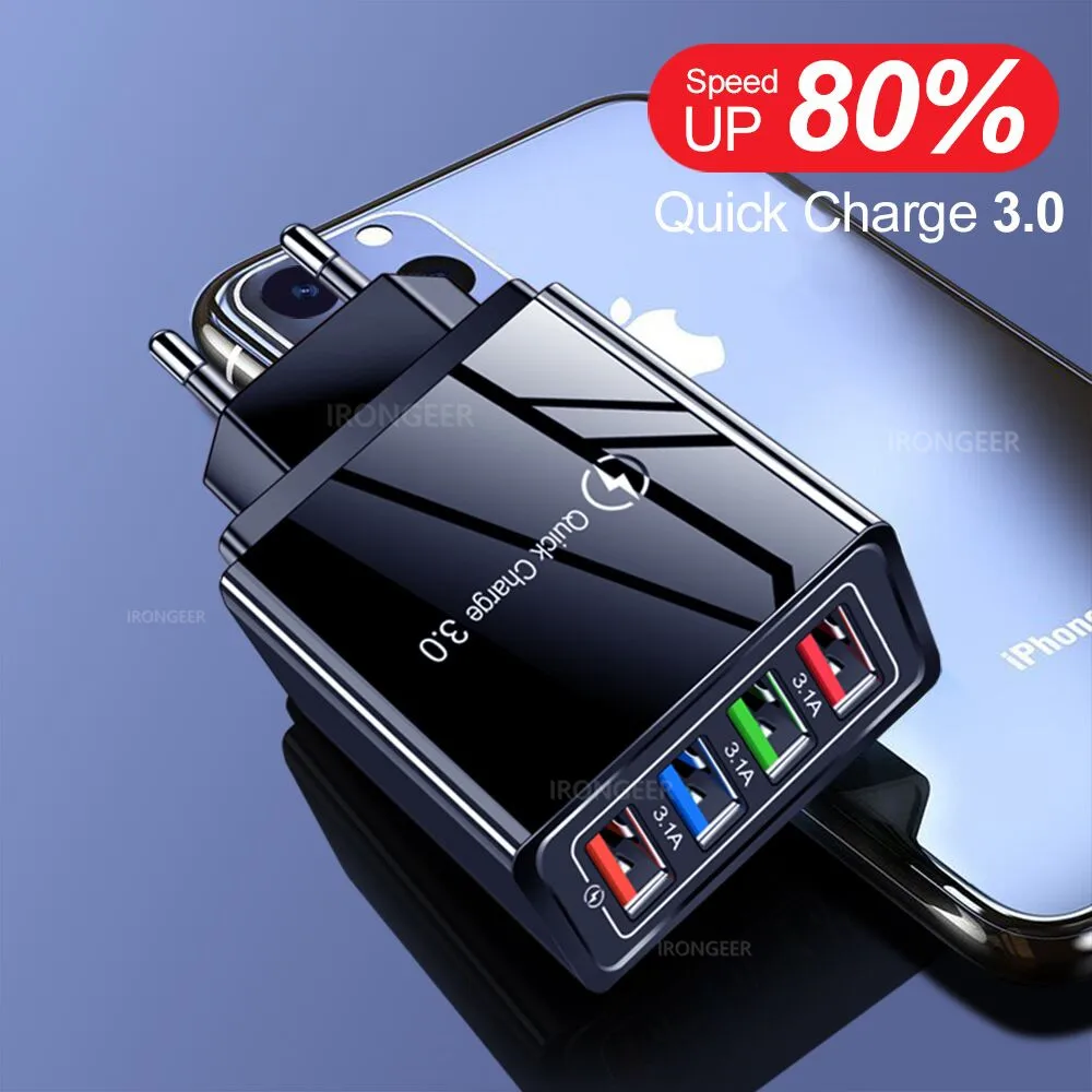 Зарядное устройство USB Quick Charge 3,0 4,0 QC3.0 Быстрая зарядка мобильный телефон зарядное устройство для iPhone X Samsung Xiaomi Huawei Tablet Wall Adapter|Зарядные устройства|   | АлиЭкспресс