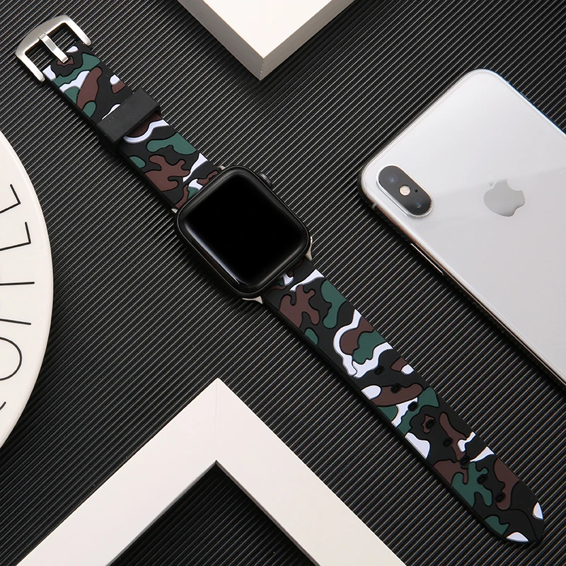 Мягкий силиконовый сменный спортивный ремешок для Apple Watch 38 мм 42 мм 44 мм 40 мм серия 5 4 ремешок для наручных браслетов спортивная серия