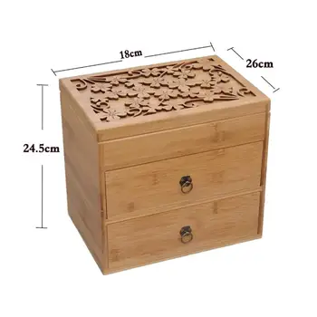 

HOT Wooden Patterned Essential Oil Bottle Portable Storage Box With Three Layer
