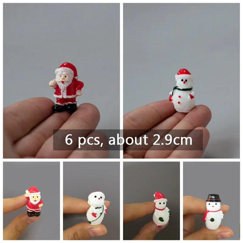 Snowman santa claus BAIUFOR миниатюрная Рождественская елка Санта Клаус Снеговики Подарочная коробка Террариум аксессуары Волшебные садовые фигурки Кукольный дом Декор - Цвет: Snowman santa claus