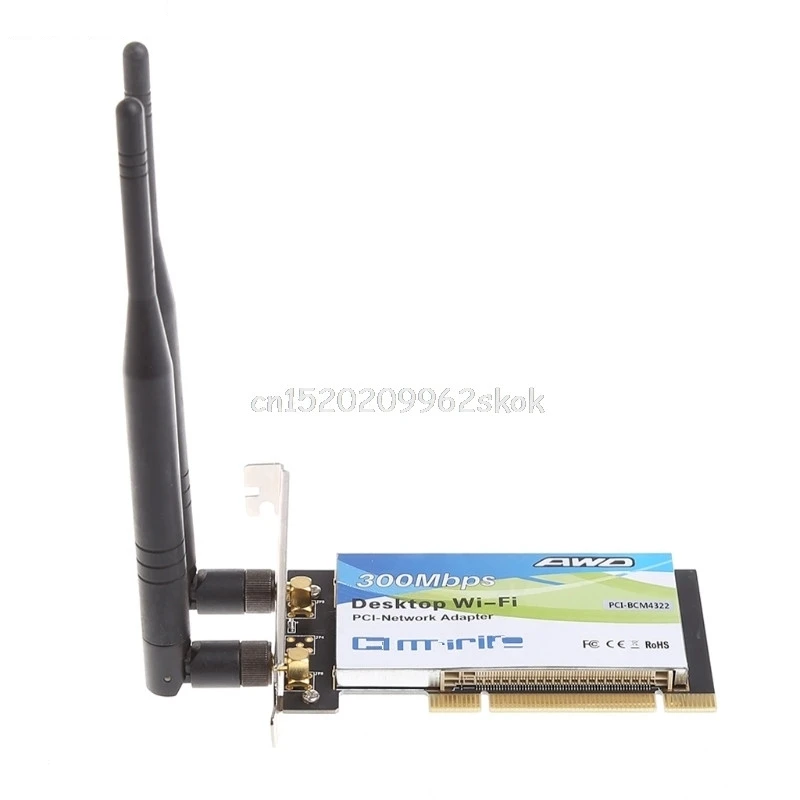 BCM4322 300 Мбит/с 2,4G беспроводной Wifi PCI-E карта настольный адаптер с 6dBi антенной