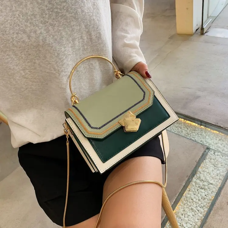 

Small bag female 2019 new Korean version of the color tote bag wild shoulder bag fashion Messenger small square bag