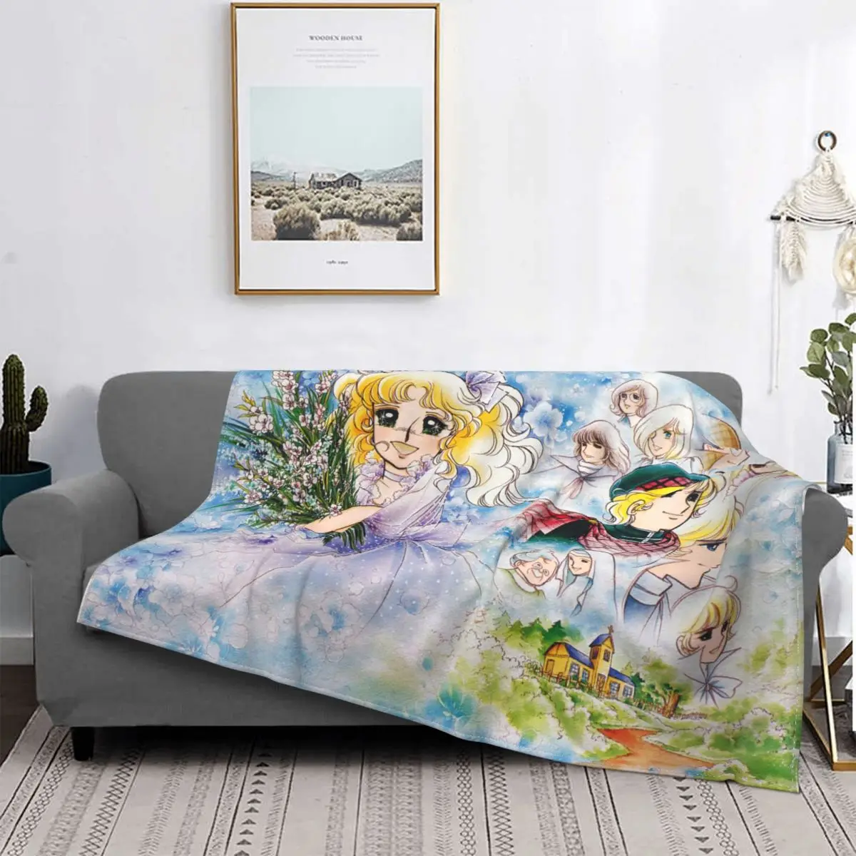 CandyCandyAnimeBlanketCoverJapaneseAnimeFlannelThrowBlankets