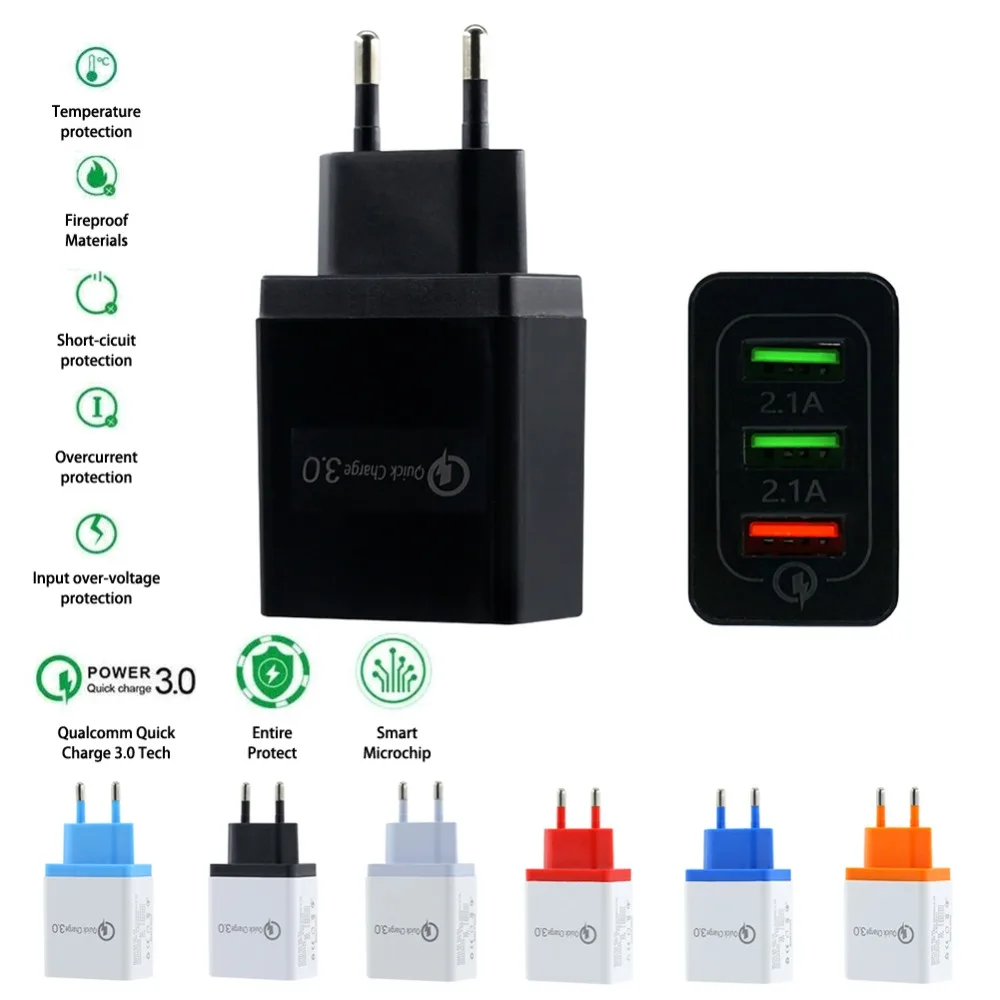 Быстрая зарядка для мобильного телефона QC 3,0 быстрое зарядное устройство USB портативное зарядное устройство для мобильного телефона для большинства телефонов