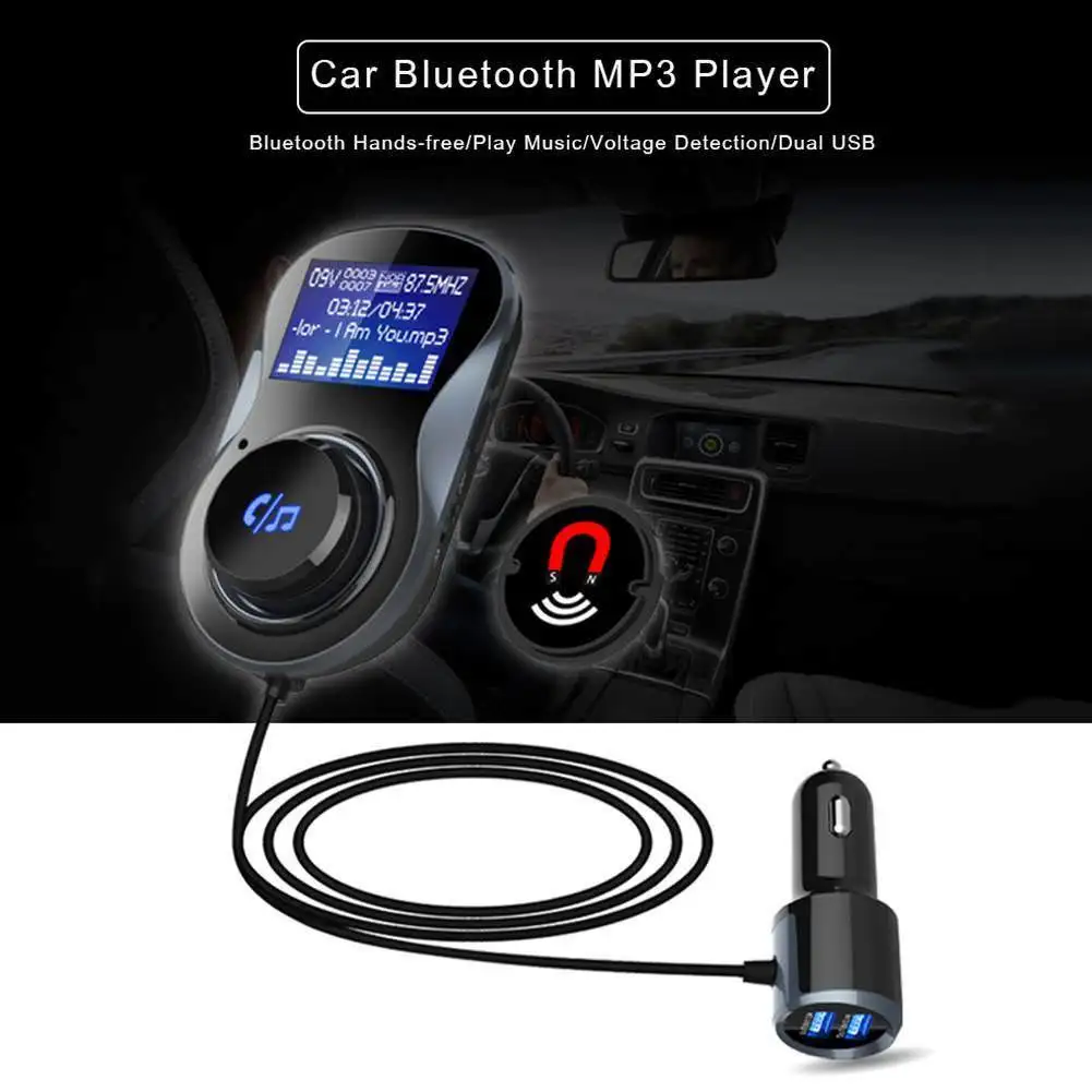 Bluetooth беспроводной Автомобильный MP3-плеер hands-free автомобильный комплект fm-передатчик A2DP 5 в 3.4A двойной USB зарядное устройство ЖК-монитор Автомобильный fm-модулятор