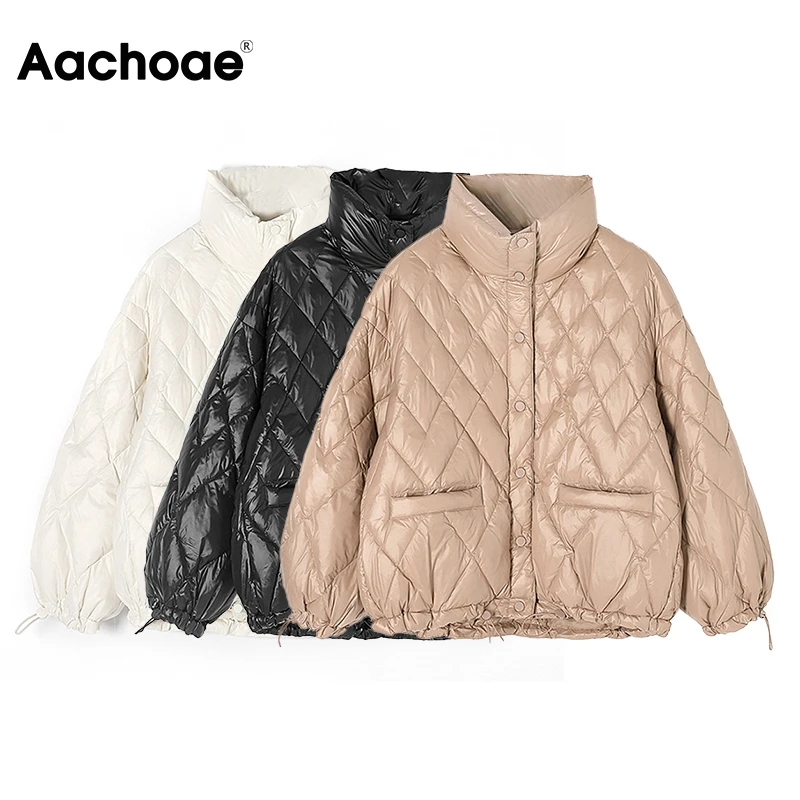 Aachoae Casual Solid Women 90% White Duck Down