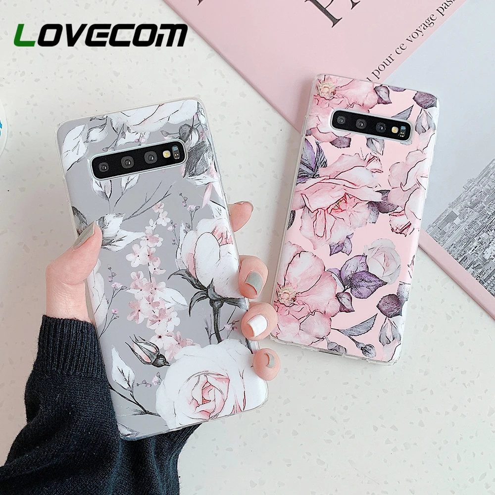 Винтажный чехол LOVECOM с прессованным цветком для телефона Samsung Galaxy A21S A50 A51 A71 S20 S10 S9
