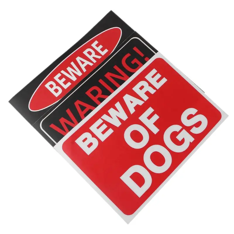 Warning Stickers Warning Decal Indoor Outdoor Adhesive Warning Security Dog Beware of Dog Sign Gates Stickers R9CB