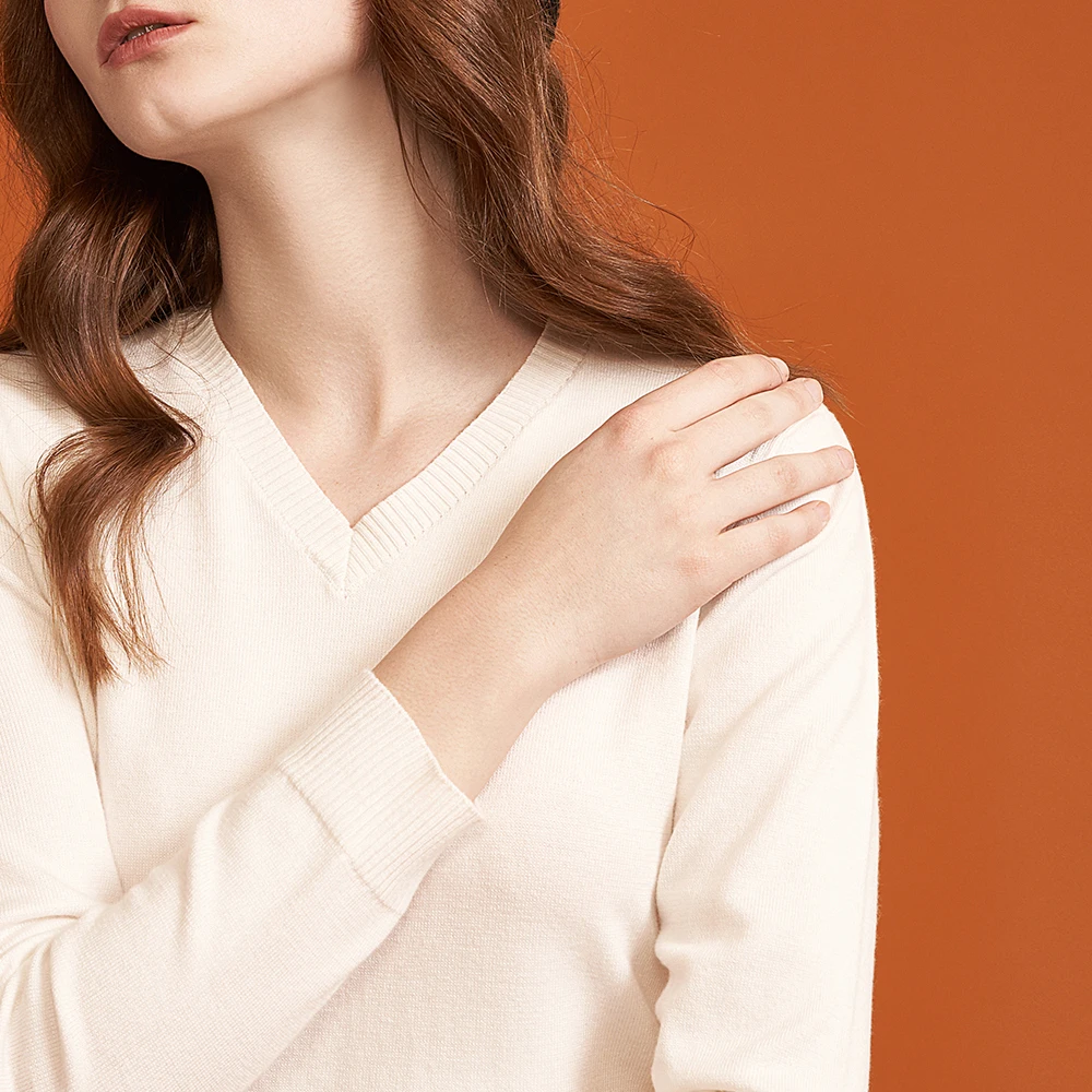 beige V-neck Toyouth Для женщин Свитеры для женщин сплошной тонкий свитер для Для женщин Повседневное o Средства ухода за кожей Шеи Пуловеры для женщин Демисезонный женский Топы корректирующие Тянуть Роковой - Цвет: beige V-neck