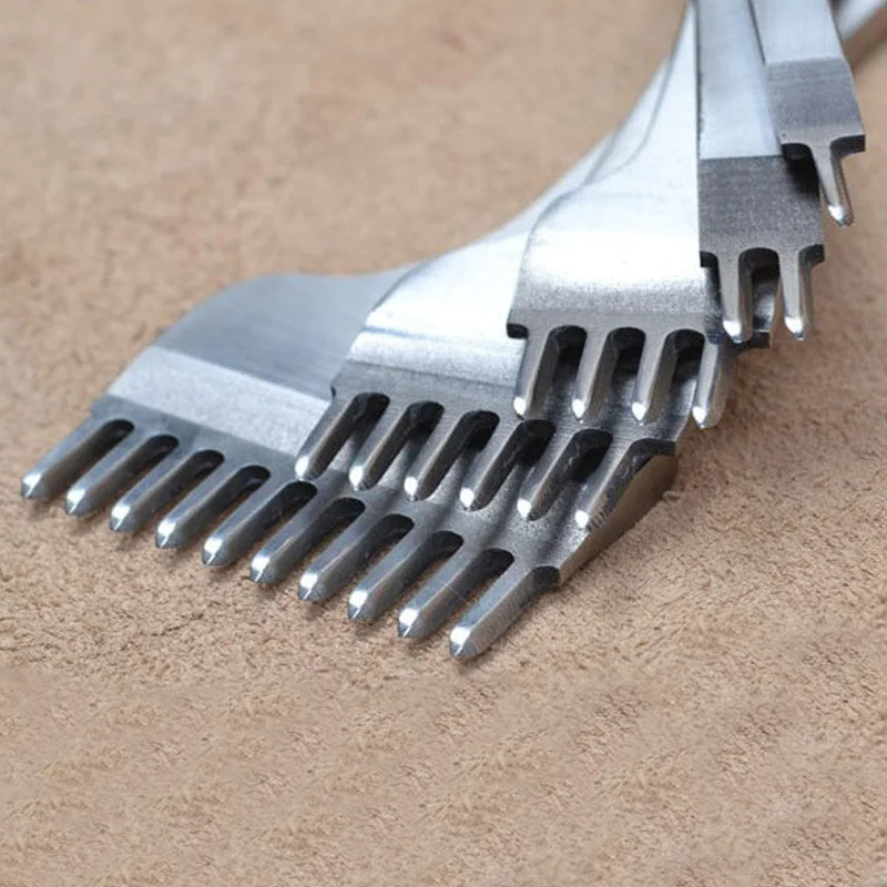 

5 Piece Prong Diamond Chisel Pre Stitching Leather Punch Hole Craft Working Tool