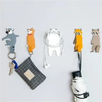 

3pcs/set Wall Mount Keys Hook Durable Fridge Cute Cat Wall Hook Key Holder Reusable Hooks Hanger Fridge Door Decor