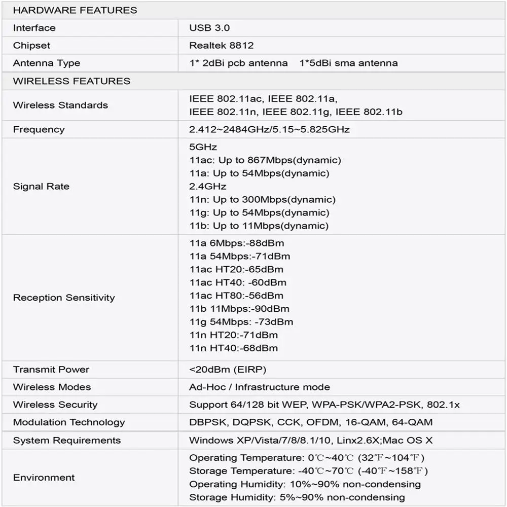 Двухдиапазонная WiFi USB 3,0 Беспроводная сетевая карта настольная беспроводная сетевая карта 2,4G& 5G WiFi Ethernet беспроводной USB адаптер Lan адаптер