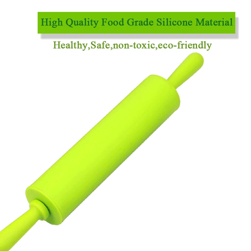 23/30/43cm Silicone Dough Roller Plastic Handle Rolling Pin Non-Stick Pastry Roller Fondant Cake Noodles Dumpling Roller Kitchen