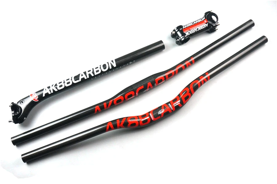 

New AK88 bike parts full carbon fiber handlebar stem and Rear seat tube three peice
