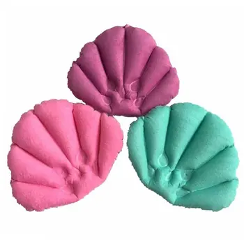 

Soft Bathroom Pillow Home Comfortable Spa Inflatable Bath Cups Shell Shaped Neck Bathtub Cushion Bathroom Accessories