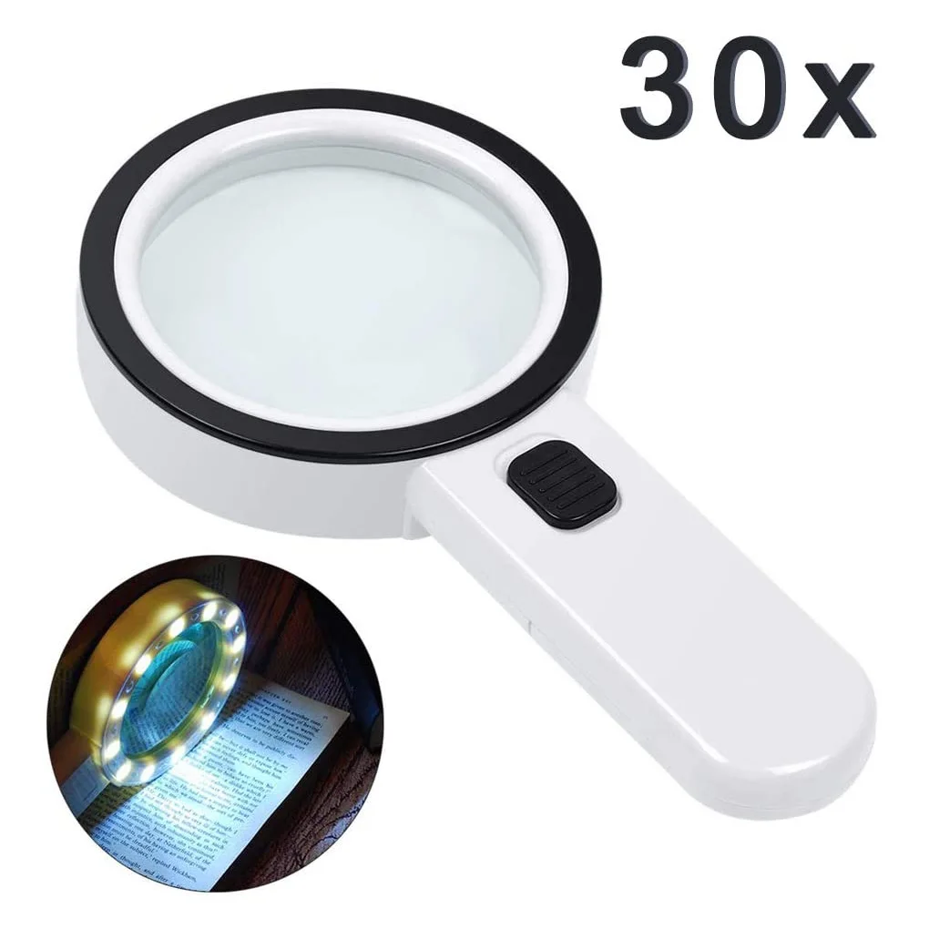 30 кратное 12. Handheld 30x Magnifier with led and UV Light. Лупа с подсветкой TFA 43.3006. Лупа с подсветкой Optical Magnifier dt7665 95mm Black/White 562555.