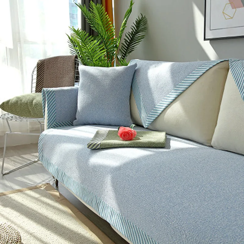 

1 Piece Cotton Linen Fabric Sofa Cover Modern Style Soft Slip Solid Color Couch Cover Slipcover Seat Sofa Towel for Living Room