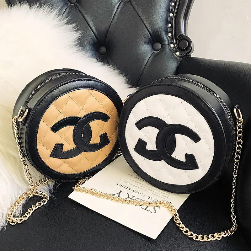

2018 Autumn And Winter New Style INS Super Fire Small round Bag Korean-style Rhombus Spiraea Versatile Chain Crossbody Bag