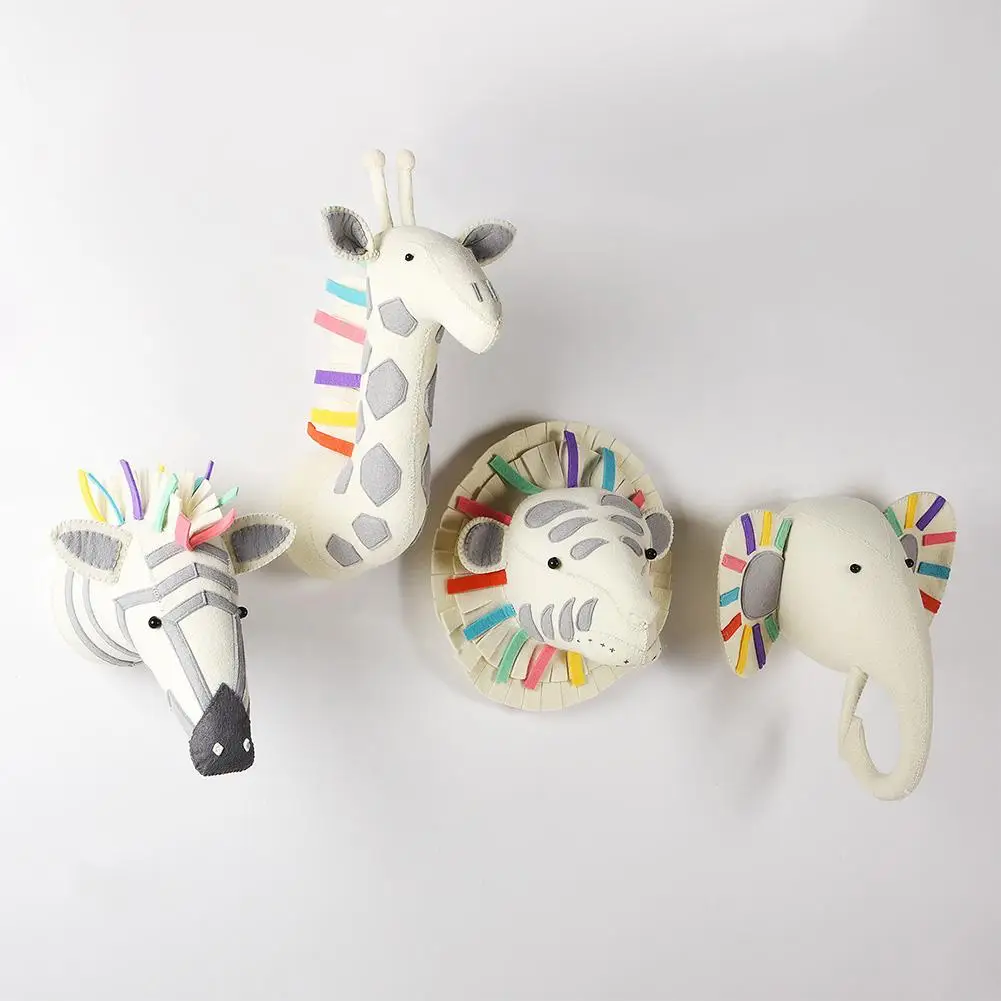 Quarto do Bebê das Crianças Montagem na Parede Cabeça de Animal Decoração da Parede Enfeites de Parede Animal Pingente Forma Decorativo Pendurado 3d