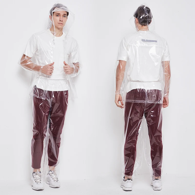 

Fashion Japanese transparent raincoat rain pants suit men and women split waterproof rain gear outdoor hiking electric bike ridi