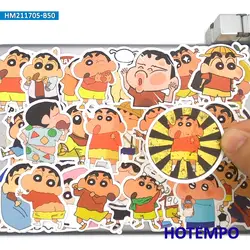 Autocollants Crayon garçon dessin animé classique, paquet d'autocollants jouet pour enfants, papeterie DIY, pour téléphone portable, valise, Skateboard, 50 pièces 