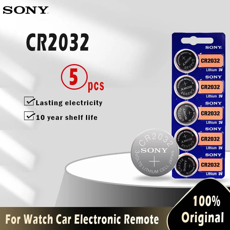 5 шт. Литиевые кнопочные батарейки для часов SONY CR2032 3 в CR 2032 DL2032 ECR2032 BR2032 |